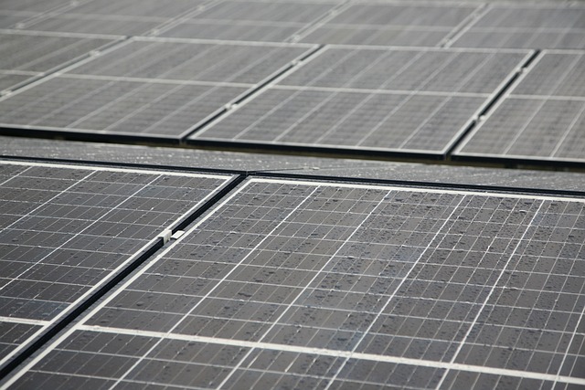 detail fotovoltaických panelů